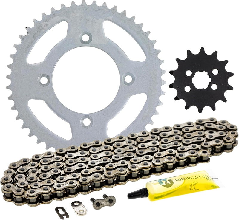 NICHE Drive Sprocket Chain Combo for Honda XR80R CRF80F Front 14 Rear 46 Tooth 420HZ Standard 110 Links - Image 1