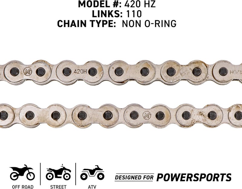 NICHE Drive Sprocket Chain Combo for Honda XR80R CRF80F Front 14 Rear 46 Tooth 420HZ Standard 110 Links - Image 2