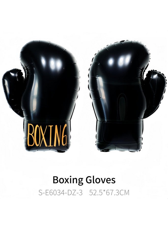 CYMYLAR 4Pcs Boxing Birthday Party Decorations/Inflatable Boxing Glove Balloons/Boxing Match Fitness Wrestle Pugilist Boxing Platform Party Decor for Boys Men/Fight Sports Theme Boxer Decor  - Image 2