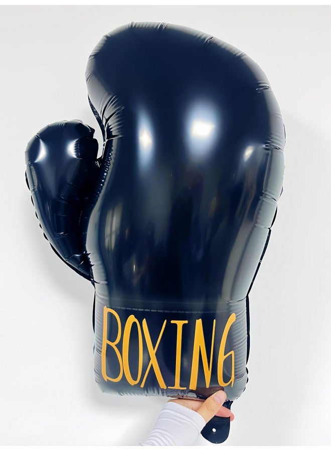 CYMYLAR 4Pcs Boxing Birthday Party Decorations/Inflatable Boxing Glove Balloons/Boxing Match Fitness Wrestle Pugilist Boxing Platform Party Decor for Boys Men/Fight Sports Theme Boxer Decor  - Image 3