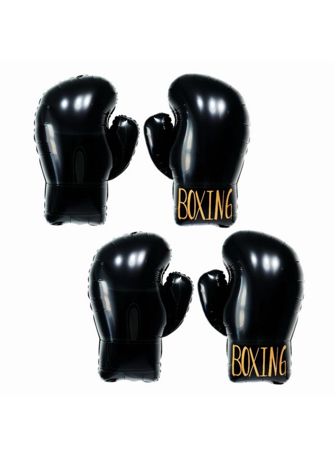 CYMYLAR 4Pcs Boxing Birthday Party Decorations/Inflatable Boxing Glove Balloons/Boxing Match Fitness Wrestle Pugilist Boxing Platform Party Decor for Boys Men/Fight Sports Theme Boxer Decor  - Image 1