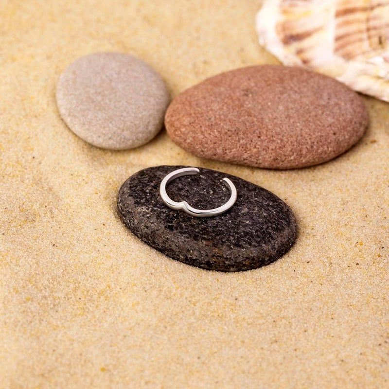 Amberta Adjustable 925 Sterling Silver Toe Ring for Women | Wave Hearts Flower Dolphin Crown Leaf Boho Foot Jewelry - Image 4