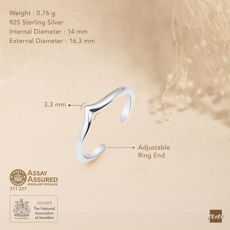 Amberta Adjustable 925 Sterling Silver Toe Ring for Women | Wave Hearts Flower Dolphin Crown Leaf Boho Foot Jewelry - Image 5