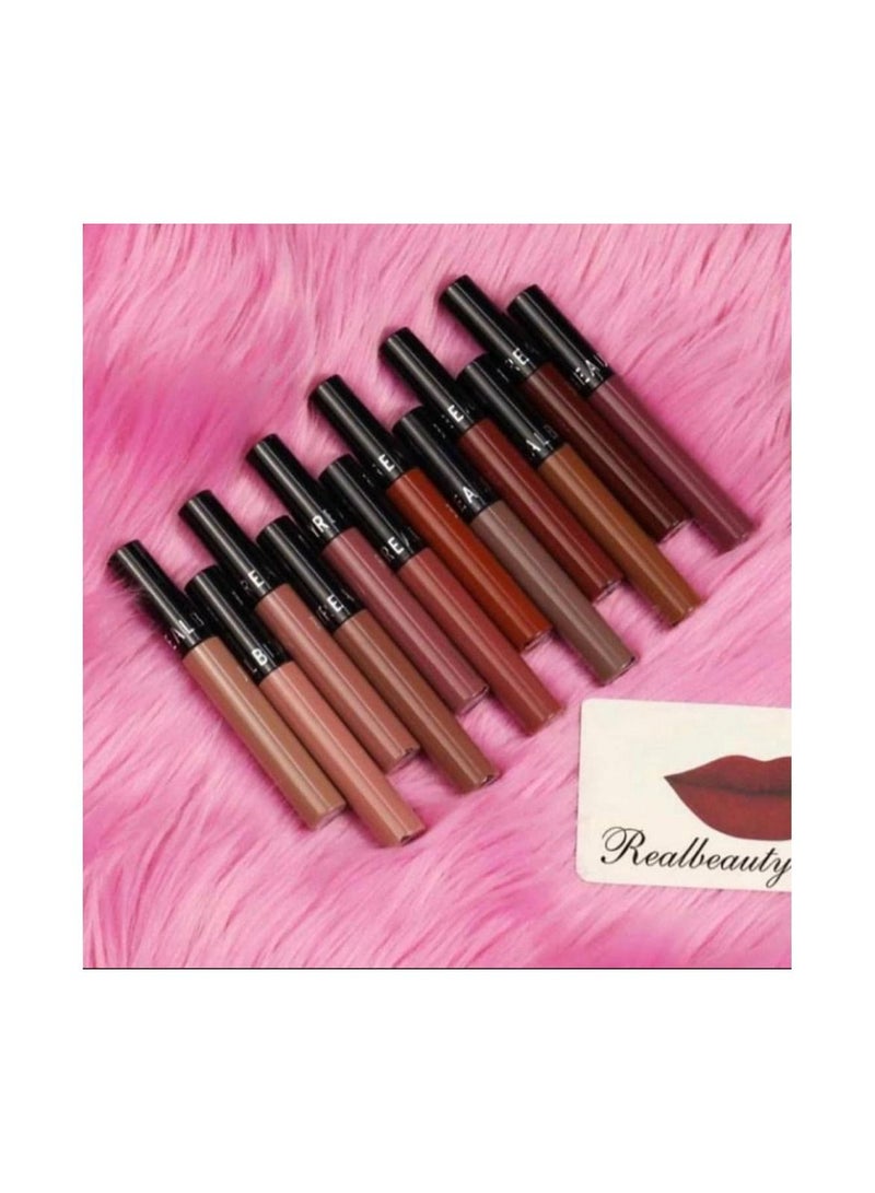 Creamy and matte liquid lipstick set of 12 colors - Image 2