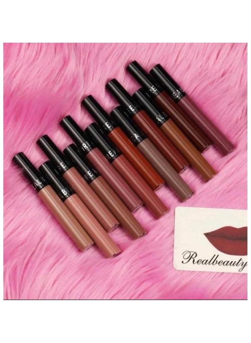 Creamy and matte liquid lipstick set of 12 colors - Image 1