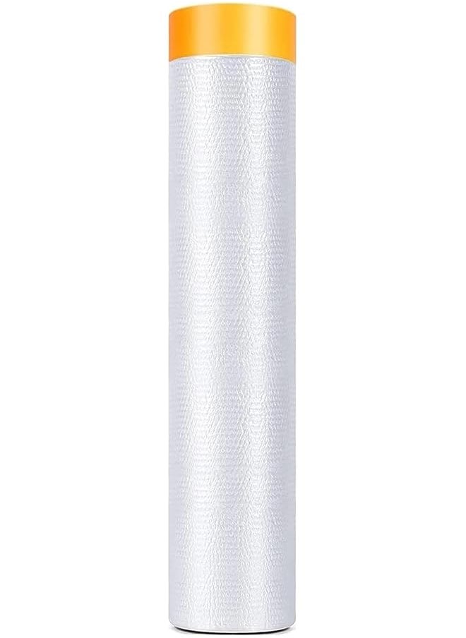 PROMASS - Pre-Taped Masking Film, Plastic Dust Proof Paint Protective Film,Waterproof Transparent Masking Film and Tape, Paint Masking Film for Furniture Wall Car Carpet (3 M x 20 M/9.8 FT x 65.5 FT, 1 Roll) - Image 1