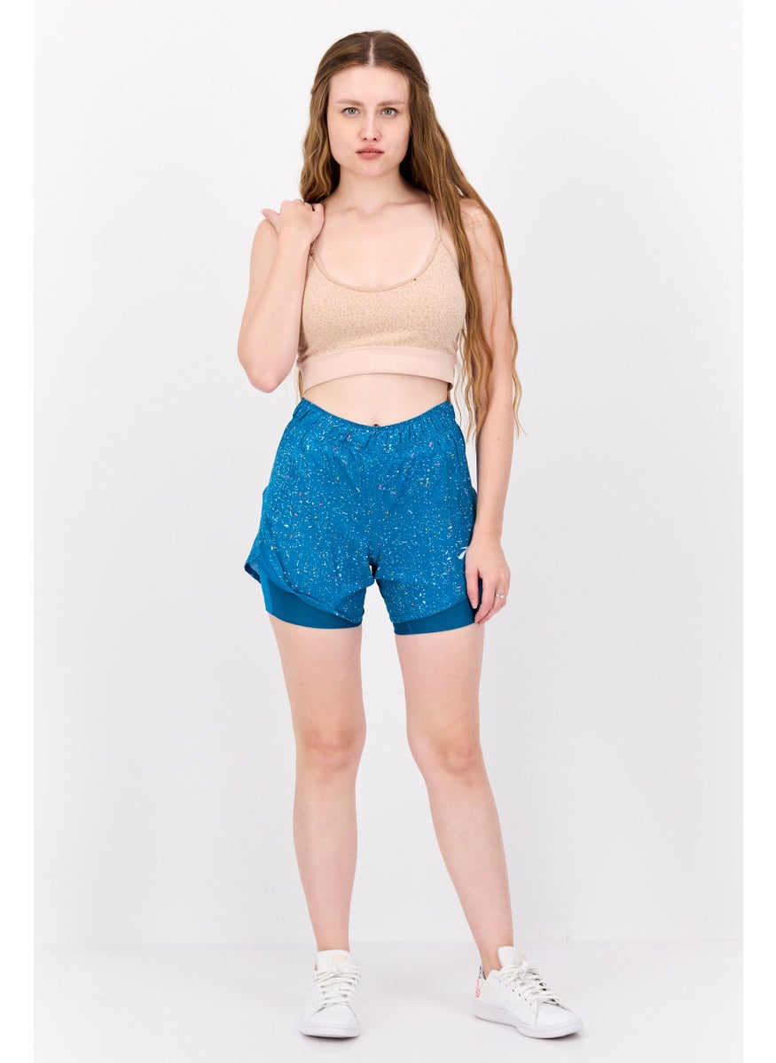 Brooks - Women Sportswear Fit 5 Inseam Two In One Running Shorts, Teal Green - Image 1