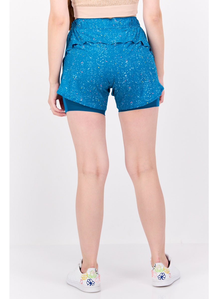 Brooks - Women Sportswear Fit 5 Inseam Two In One Running Shorts, Teal Green - Image 1