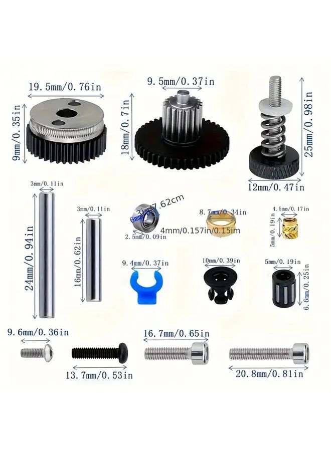 طقم ترس البثق من الفولاذ المقوى لطابعات CR 10 Ender 3 ثلاثية الأبعاد - Image 4