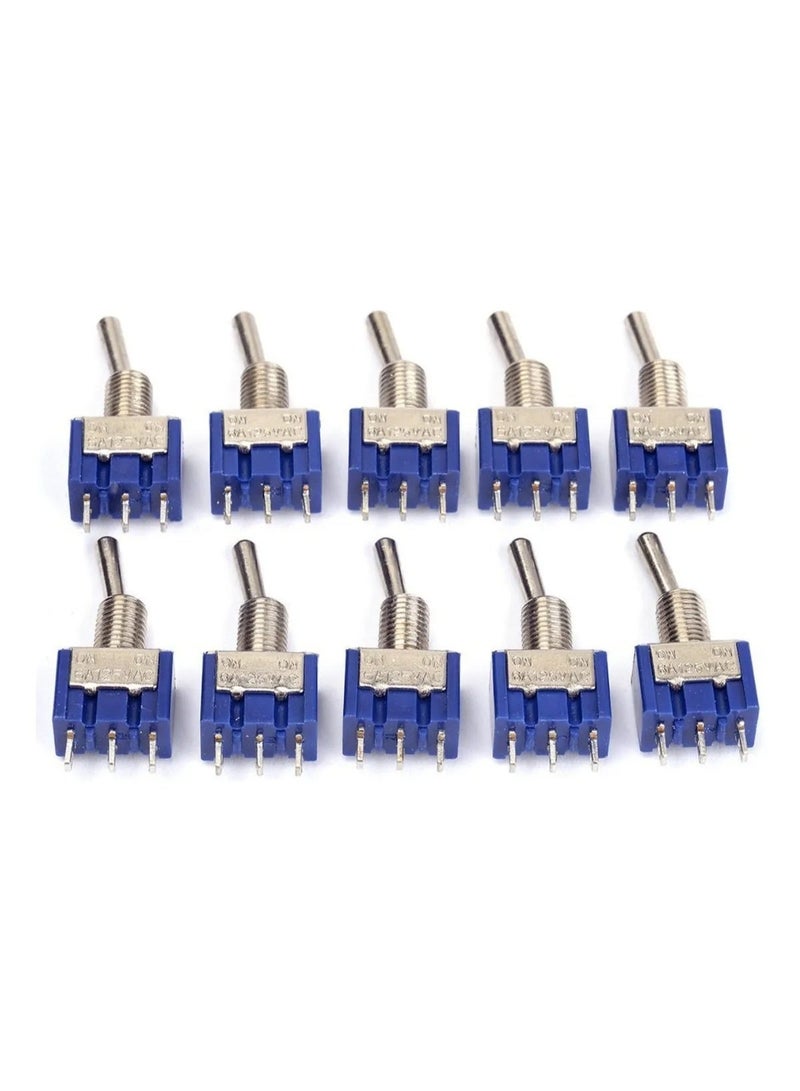 10 × MTS102 Toggle Switch (AC 125V 6A, SPDT) - Image 1
