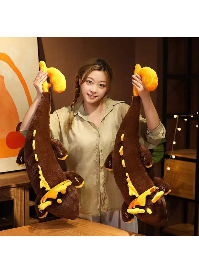null - Surrounding Fairy Ancestor Method Shedding Plush Toys Earthly Idle Series Bell-leaving Dragon Pillow Animation Game Doll-Color:Zhongli Shenlong-Height:55cm Small - Image 1