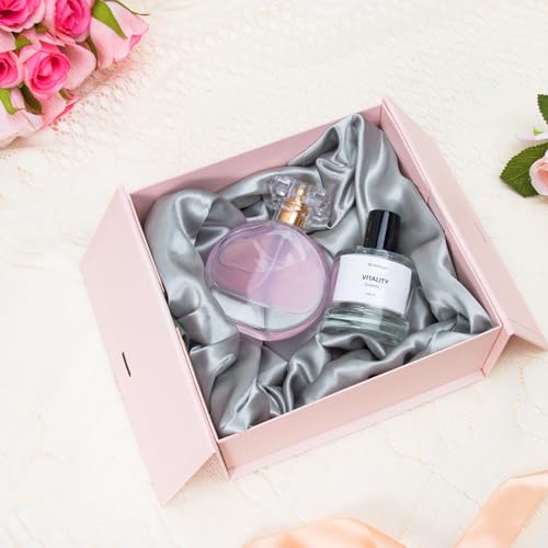 CHARMGIFTBOX Gift Boxes with Lids, 9x9x3 Inch Pink Gift Box with Ribbon Card Fancy Gift Wrap Boxes for Anniversary, Bridesmaid Proposal, Bridal Showers, Weddings, Girlfriend, Valentine's Day - Image 5