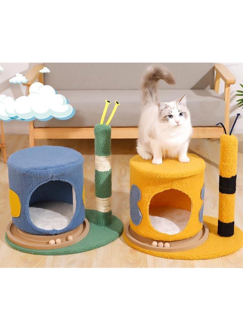 Generic TaoTaoPets bee-shaped fun cat climbing frame cat scratching board cat toy (yellow) - Image 3