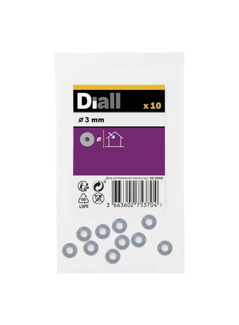 Carbon Steel Large Flat Washer Pack M3 10 Piece 