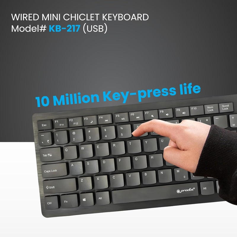 ProDot ProSeries Mini Chicklet Wired Keyboard Comes with 82 Keys I Function Keys & Rupee Key I Spill Resistant Design I Compatible with Windows, iOS, Linux with 1 Year Warranty - Image 3