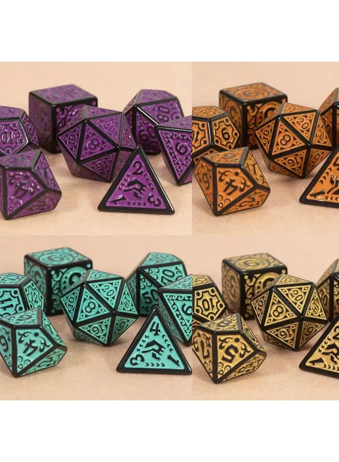 مجموعة النرد البرتقالي متعدد السطوح المكون من 7 قطع لألعاب لعب الأدوار للأعمار 14 سنة فما فوق - Image 2