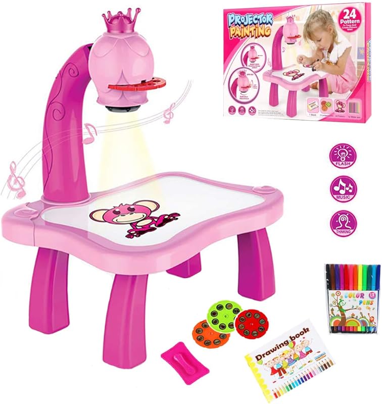 MOMSIV Projector Track and Draw Toy, Children's Drawing Projector Table, Trace and Draw Projector To boy toys, girl toys, birthday gift, Christmas gift, growth, fun, for kids.