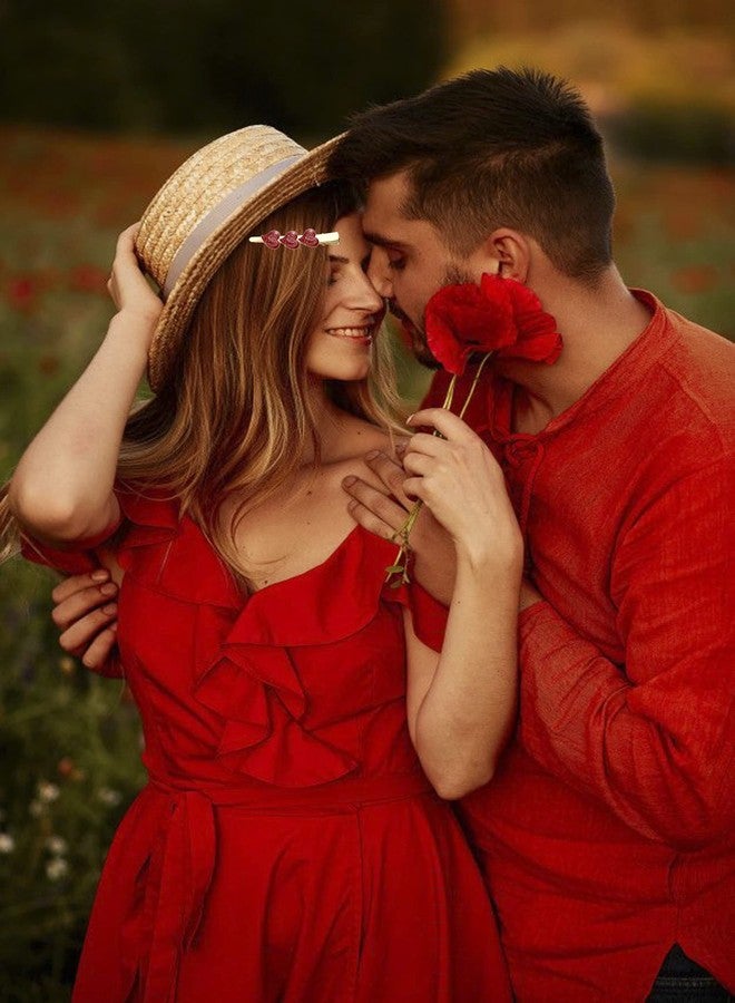 اتش اس دبليو اي مشابك شعر لامعة على شكل قلب، مشبك معدني على شكل تمساح، دبابيس شعر لامعة مرصعة بأحجار الراين والمينا على شكل قلب، مشابك شعر ثلاثية على شكل قلب للنساء والفتيات، إكسسوار لتصفيف الشعر (C Glitter Heart Clips23) - Image 4