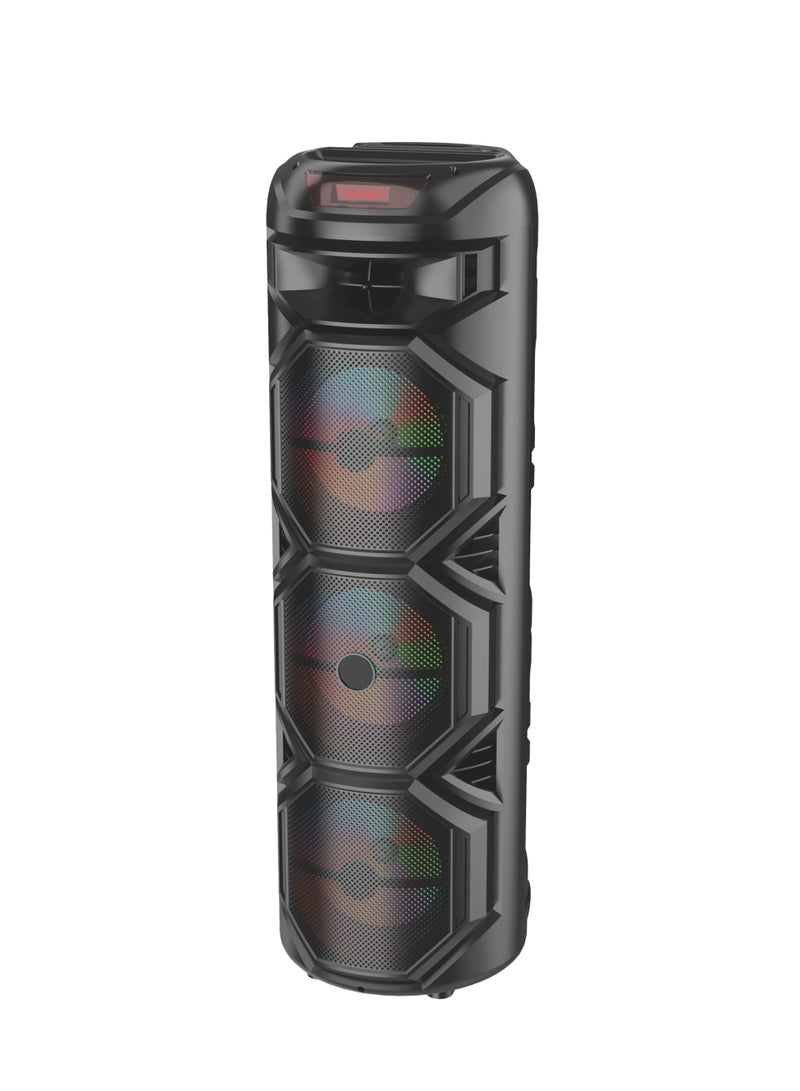 مايكروبلس سماعة حفلات قابلة للشحن PS-4844 مع بلوتوث، تحكم عن بُعد، صوت قوي وواضح، إضاءة مبهرة ودعم بطاقة ذاكرة – مثالية للرحلات والتجمعات - Image 2