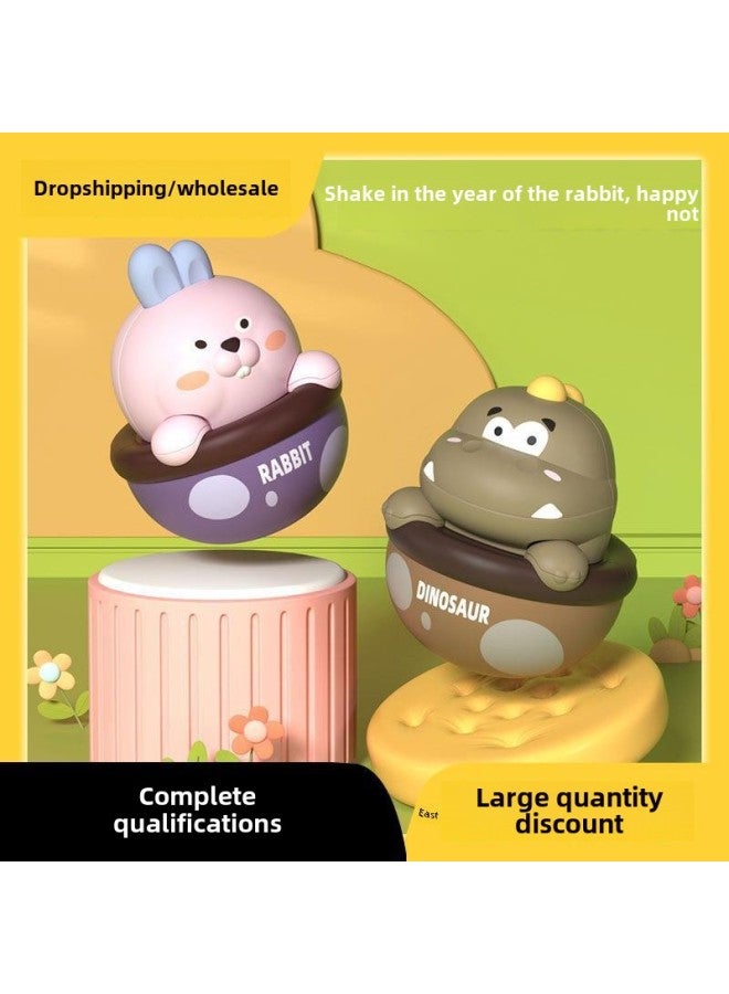 Baby Tumbler Toy Baby Puzzle Early Education Children 1 Year Old Children 0-6 Months Hand Concentration Training-Color:Crocodile Tumbler + Jellyfish Rattle Teether-Specifications:No Specifications - Image 2
