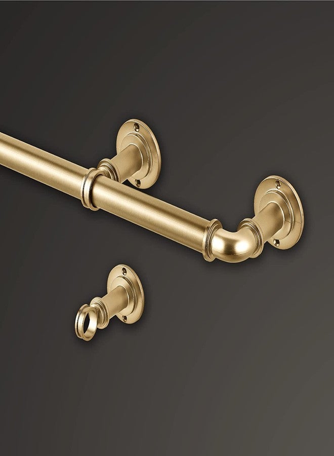 مود مجموعة MODE الصناعية لتعتيم الغرف، طقم قضيب ستارة صناعي بقطر 1 1/8 بوصة مع قضيب ستارة فولاذي قابل للتعديل يُثبت على الحائط، يحجب الضوء، يناسب النوافذ من 36 بوصة إلى 72 بوصة، لون ذهبي مصقول - Image 2