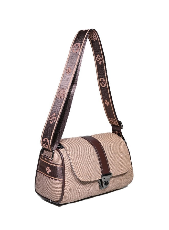 Donicy Women Jute Sling, Twist Lock On Front Boxy Shape Women Bag - Image 1