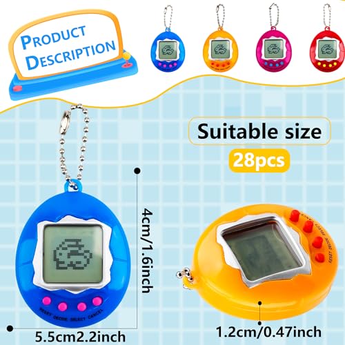 Conagel 28 Pcs Virtual Pet Keychains Electronic Digital Pets Keychain Retro Handheld Game Machine Nostalgic 90s Toy for for Kids Birthday Party Gifts Goodie Bag Fillers - Image 5