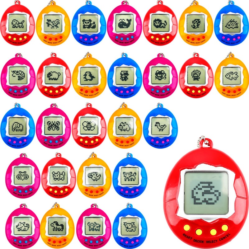 Conagel 28 Pcs Virtual Pet Keychains Electronic Digital Pets Keychain Retro Handheld Game Machine Nostalgic 90s Toy for for Kids Birthday Party Gifts Goodie Bag Fillers - Image 3