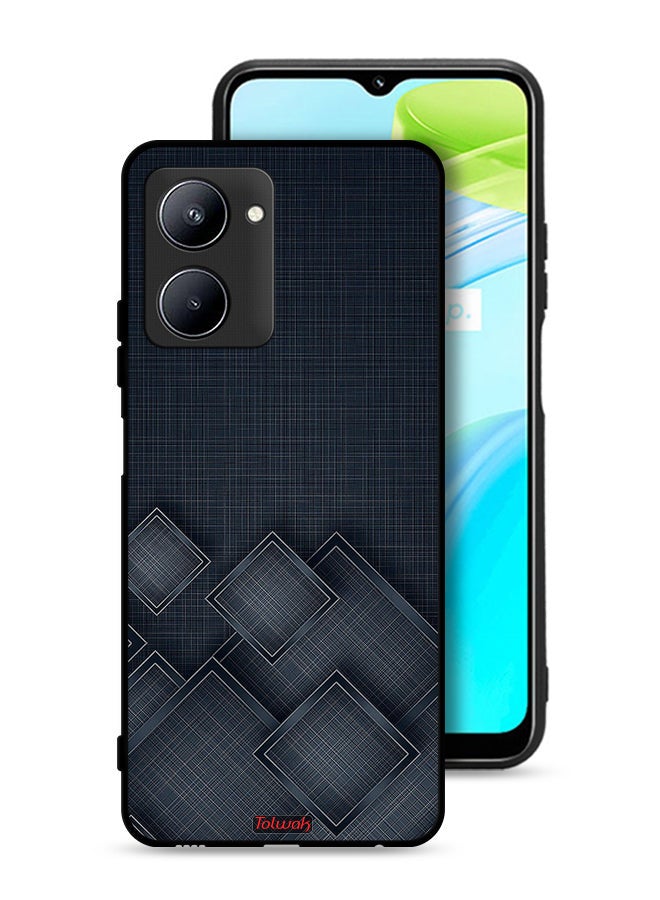 Tolwak Realme C33 Protective Case Cover Squares Pattern On Cloth - Image 1