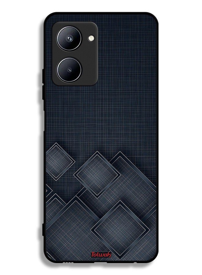 Tolwak Realme C33 Protective Case Cover Squares Pattern On Cloth - Image 2