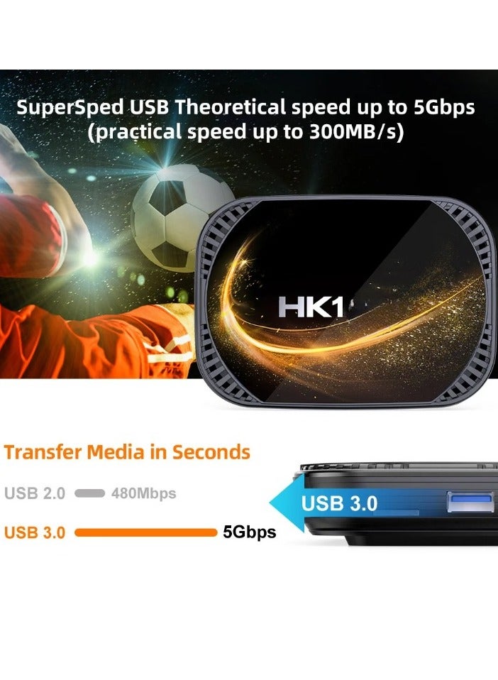 HK1 X4S Smart TV BOX, Fast Speed Quad Core 3D 8K Smart Box, Android 11.0 Powerful Chip Dual WIFI Support Android TV Box, Google Voice Assistant Youtube Media Player, (2GB Plus 16GB) - Image 4