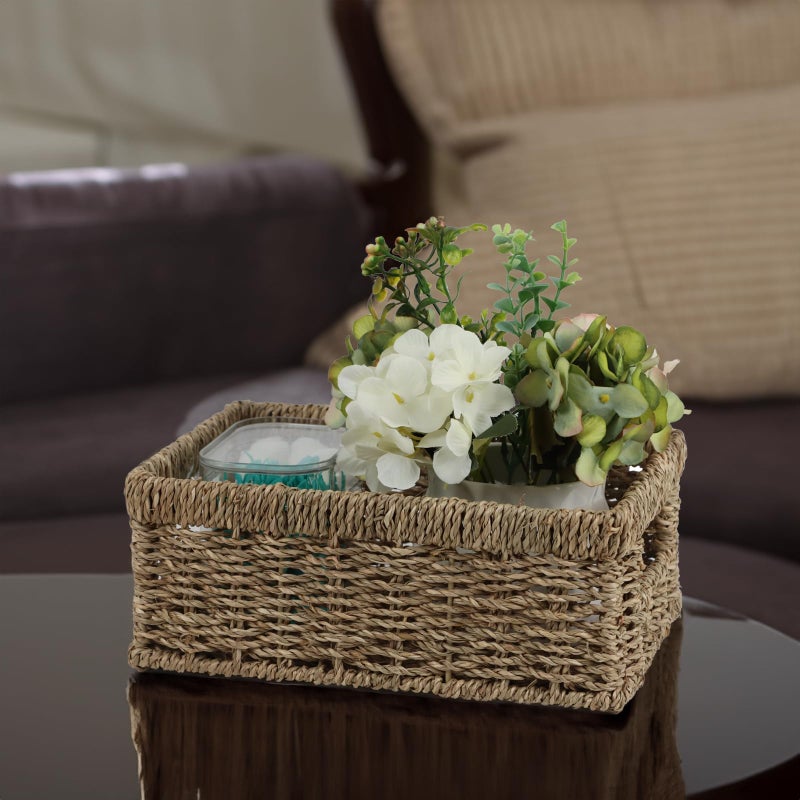 ORDELITE Wicker Baskets, Baskets for Organizing, Rattan Woven Basket for Storage, Organizer Bins with Built-in Handles, Storage Basket for Shelves (Seagrass, Small) - Image 5