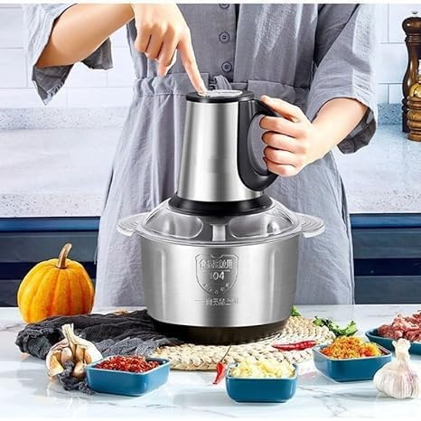 Envop 3 liter Stainless Steel Electric Meat Grinder with Bowl 300W Heavy for Kitchen Food Chopper, Meat, Vegetables, Onion, Garlic Slicer Dicer, Fruit & Nuts Blender 4 Large Sharp Blades - Image 5