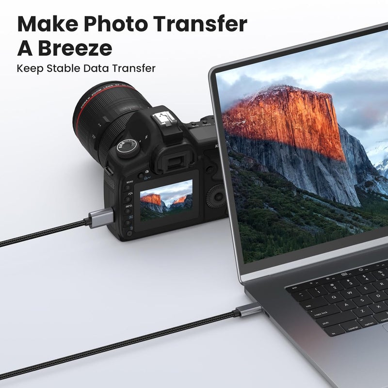 كابل Disscool USB C إلى Micro B، سرعة 10 جيجابت في الثانية، كابل مضفر لمحرك الأقراص الصلبة الخارجي USB Type C إلى Micro B متوافق مع Seagate WD Westgate My Passport، جهاز لوحي (أسود، 0.5 متر/1.64 قدم) - Image 5