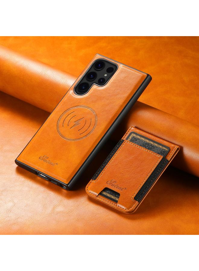 Suteni Case For Samsung Galaxy S23 Ultra 5G H17 Oil Eax Leather MagSafe Detachable Wallet Phone Case - Image 2