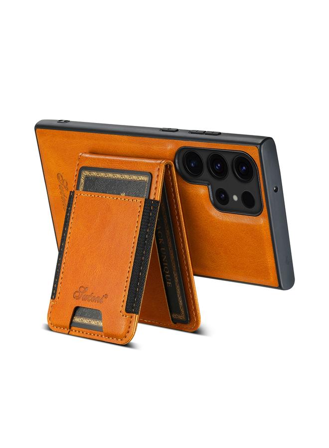 Suteni Case For Samsung Galaxy S23 Ultra 5G H17 Oil Eax Leather MagSafe Detachable Wallet Phone Case - Image 4