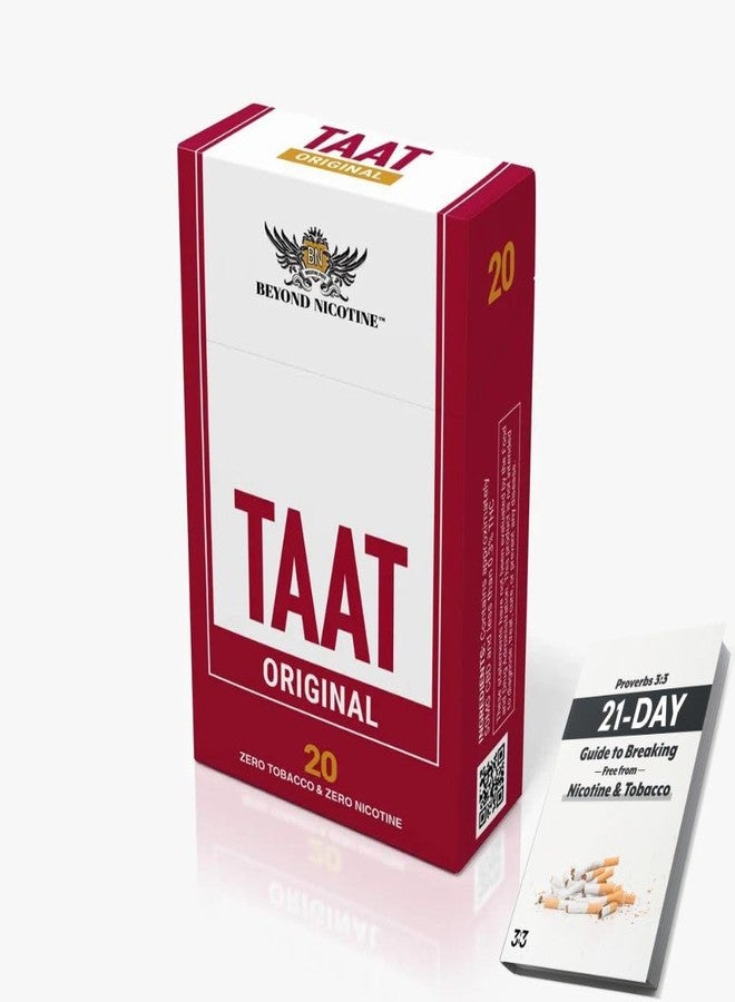 TAAT Herbal Cigarettes - Nicotine-Free, Tobacco-Free Smoking Alternative with 50mg Extract - Full Flavor, 20-Stick Flip Top Pack (Original) + Free Proverbs 3:3 21-Day Guide (EBook) - Image 1