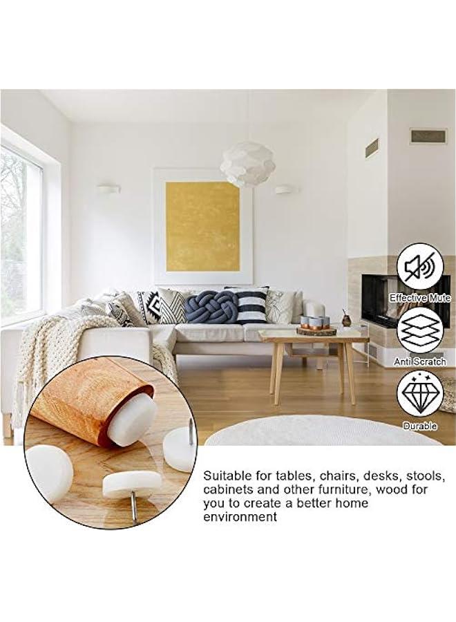 موكسو ساويل 50 قطعة م وسادات الاثاث مقاس 20 ملم، واقيات ارجل الكراسي تزلق م اللاستيك للاستخدام الداخلي والخارجي، وسائد واقية للارضية سمك 5 ملم، وسادات حماية للاظافر للكراسي والاريكة والطاولة، ايض - Image 3