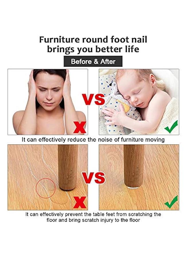 موكسو ساويل 50 قطعة م وسادات الاثاث مقاس 20 ملم، واقيات ارجل الكراسي تزلق م اللاستيك للاستخدام الداخلي والخارجي، وسائد واقية للارضية سمك 5 ملم، وسادات حماية للاظافر للكراسي والاريكة والطاولة، ايض - Image 5