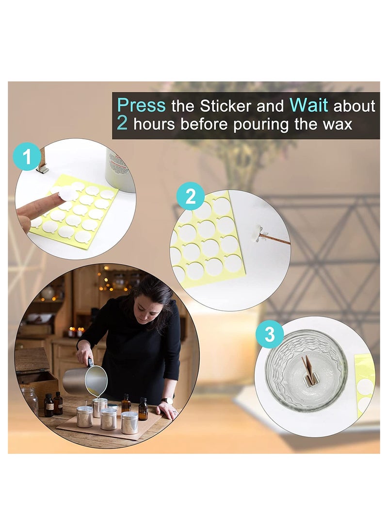 KAWALIB 100PCS Candle Wick Stickers, Heat Resistance Double-Sided Stickers  - Image 4