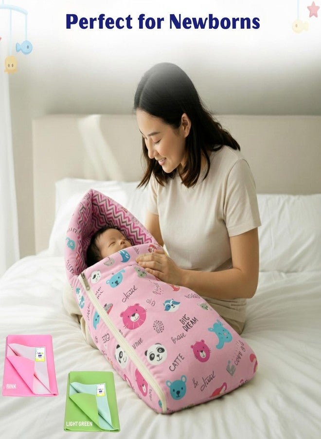 Toddylon 26 in 1 New Born Baby Essentials Kit Combo Set | Newborn Baby Set 0–6 Months | Hospital Kit for Newborns Baby | Infants Clothes & Bedding Combo Pack for Baby Boy & Girl (Pink) - Image 3