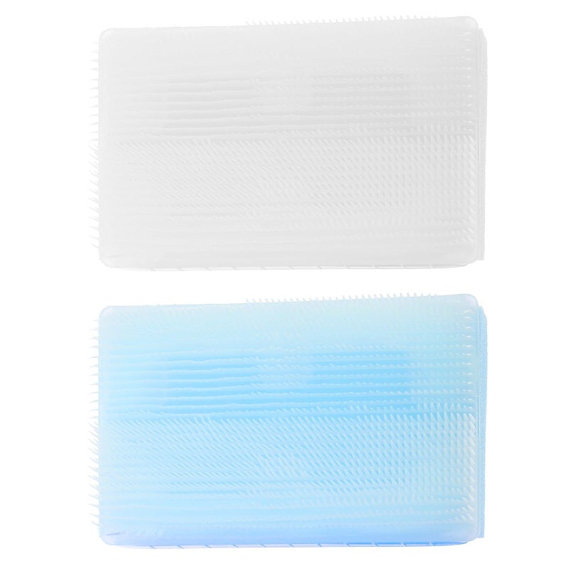 2Pcs Portable Sensory Bath Brush for Newborns Soft Sponge Bristle Cleaning Massage Tool Blue and White - Image 2