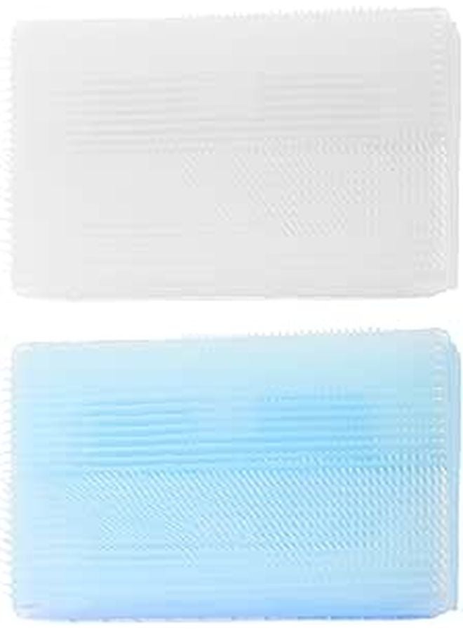 2Pcs Portable Sensory Bath Brush for Newborns Soft Sponge Bristle Cleaning Massage Tool Blue and White - Image 1
