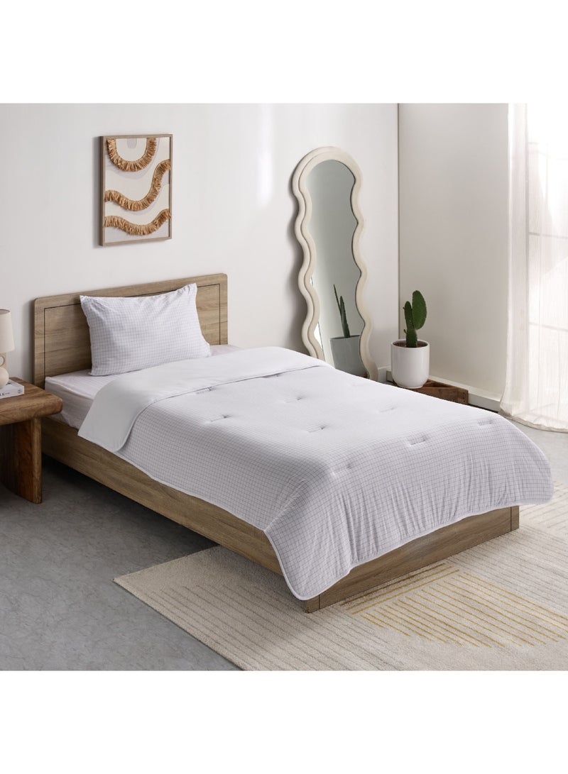 Home Box Ferum 2-Piece Stripe Microfiber Jersey Twin Comforter Set 220 x 160 cm  - Image 1
