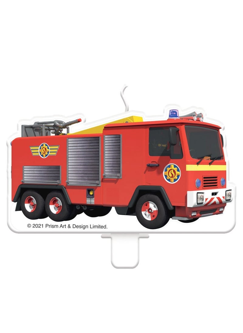 Fireman Sam Fire Truck Cake Candle Red 9cm