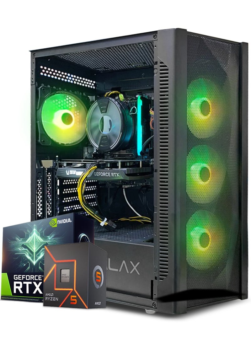Truenort Gaming PC, AMD Ryzen 5-5500, RTX 3050, 16GB RAM, 1TB SSD,Window 11 Pro, Black Case  - Image 1