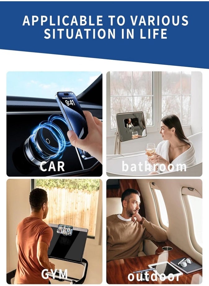 LIVVY Vacuum Magnetic Phone Holder for Car, MagSafe Compatible Suction Cup Mount with Strong N52 Magnets, 360° Adjustable Foldable Phone Stand, Universal Car Mount for iPhone & All Smartphones - Image 3