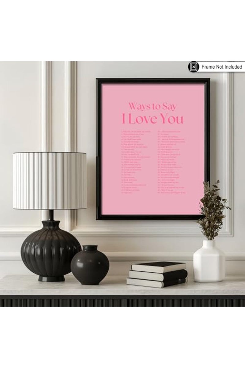 Poster Master Ways To Say I Love You Poster - Motivational Print - Valentine's Day Art - Positive Quote Art - Love Art - Pink Typography Art - Romantic Living Room Wall Decor - 8x10 UNFRAMED Wall Art - Image 3