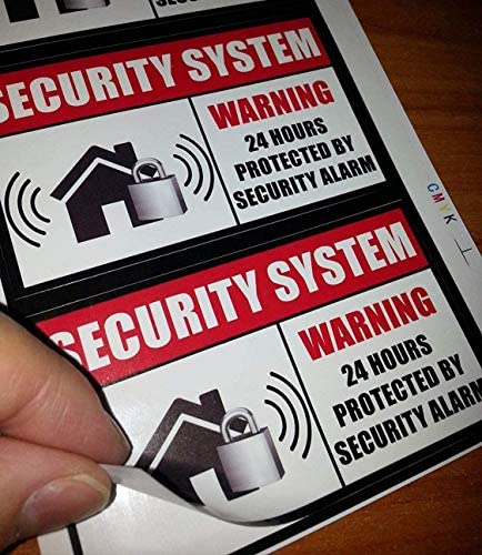 Rockmount Electronics Outdoor/Indoor (6 Pack) 3.54" X 2.24" Home Business Security Burglar Alarm System Window Door Warning Alert Back Self Adhesive Vinyl Sticker Decals - Image 3