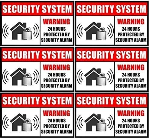 Rockmount Electronics Outdoor/Indoor (6 Pack) 3.54" X 2.24" Home Business Security Burglar Alarm System Window Door Warning Alert Back Self Adhesive Vinyl Sticker Decals - Image 2